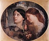 Two Women with a Bouquet of Flowers